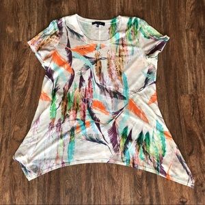 B.L.E.U. Multicolor Feather Top